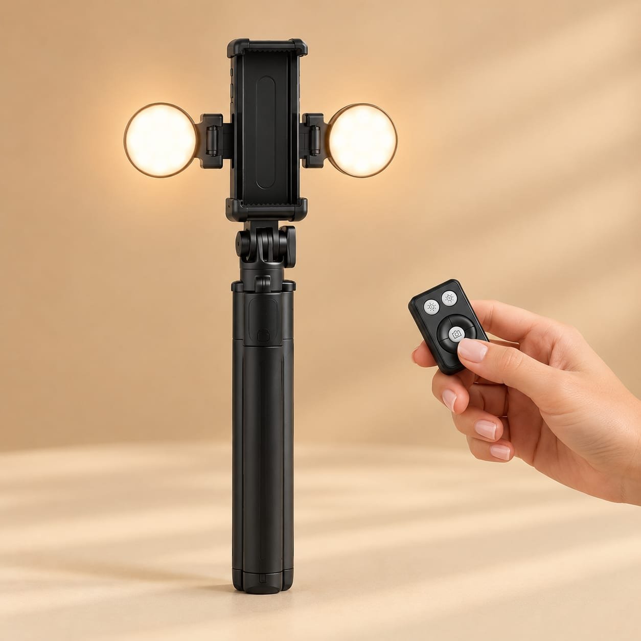 Trépied téléphone avec lumière